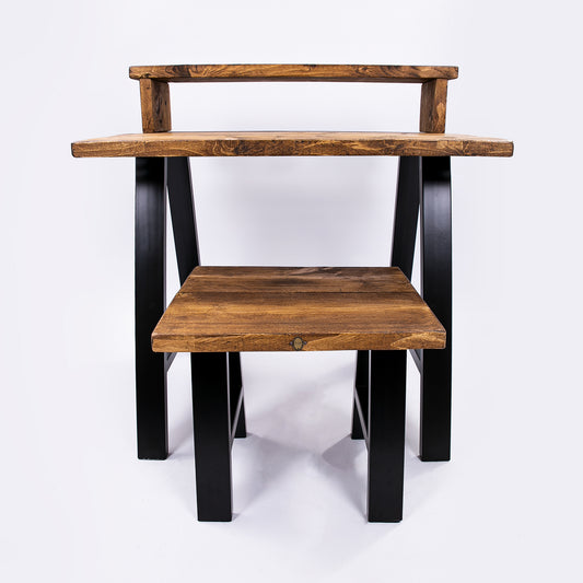 Bespoke Work From Home Desk & Stool by DAB. Front view