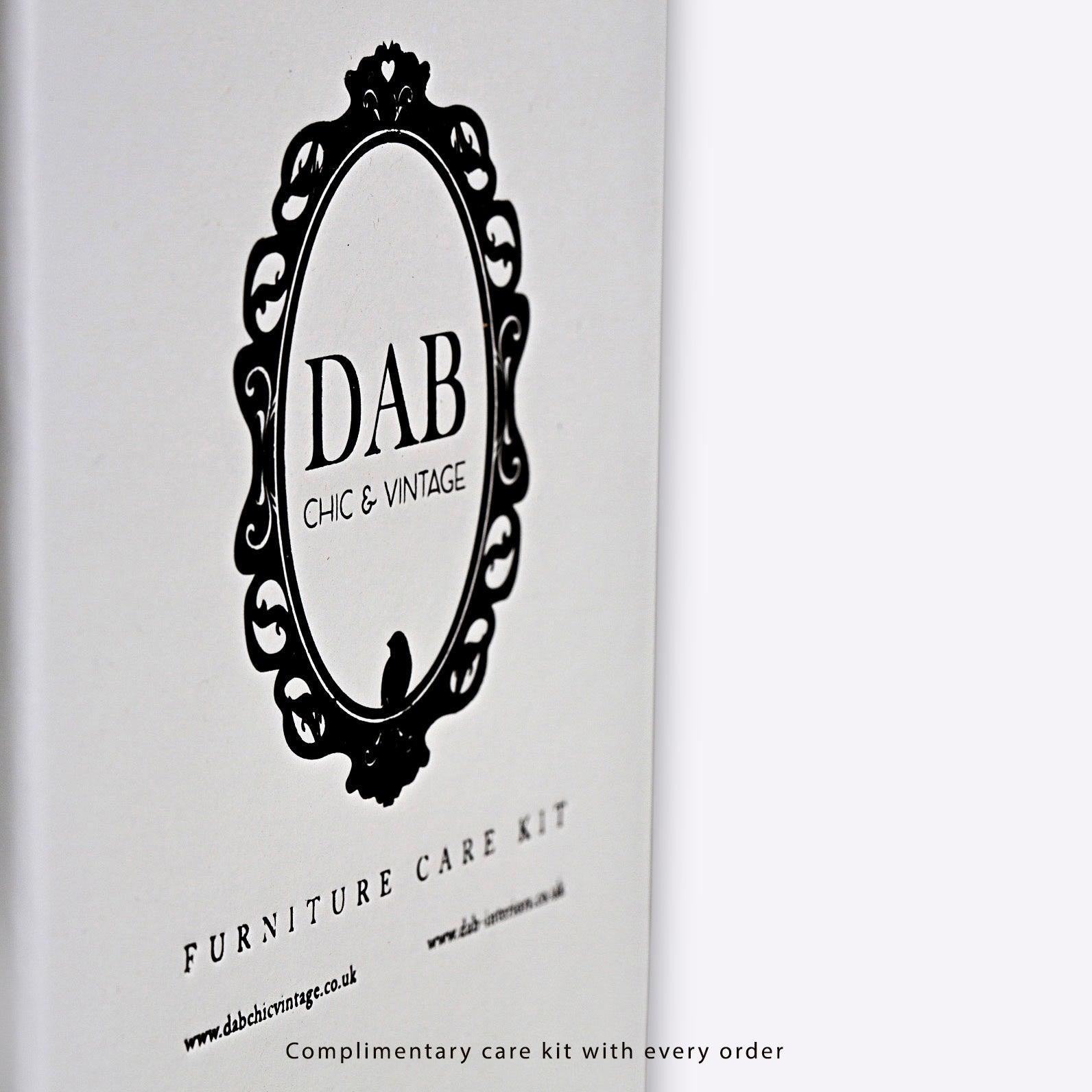DAB furniture care kit. Close up
