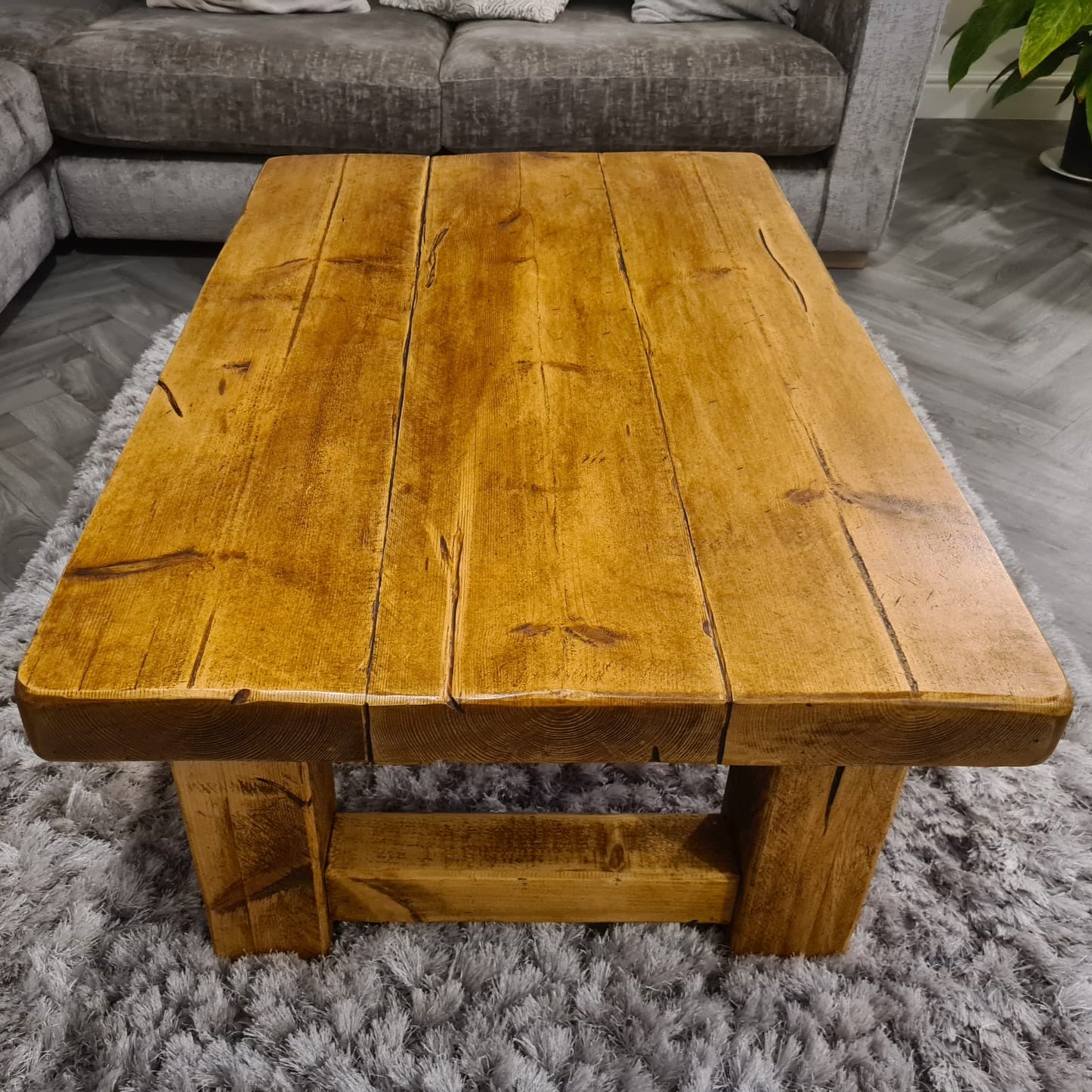 Redwood Coffee Table - Bespoke Tea Table for Rustic Home