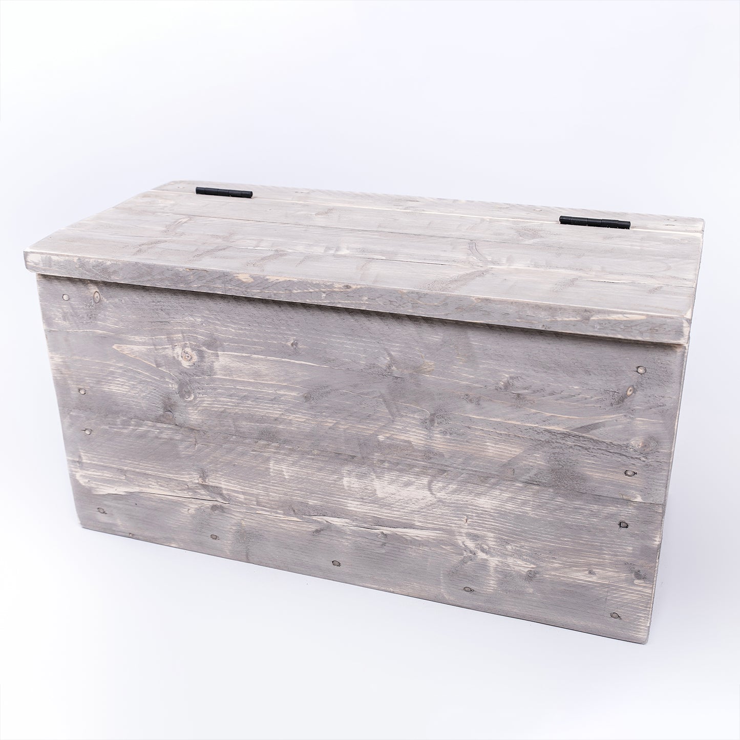 Grey Cushion Storage Bench - Wooden Clutter Box