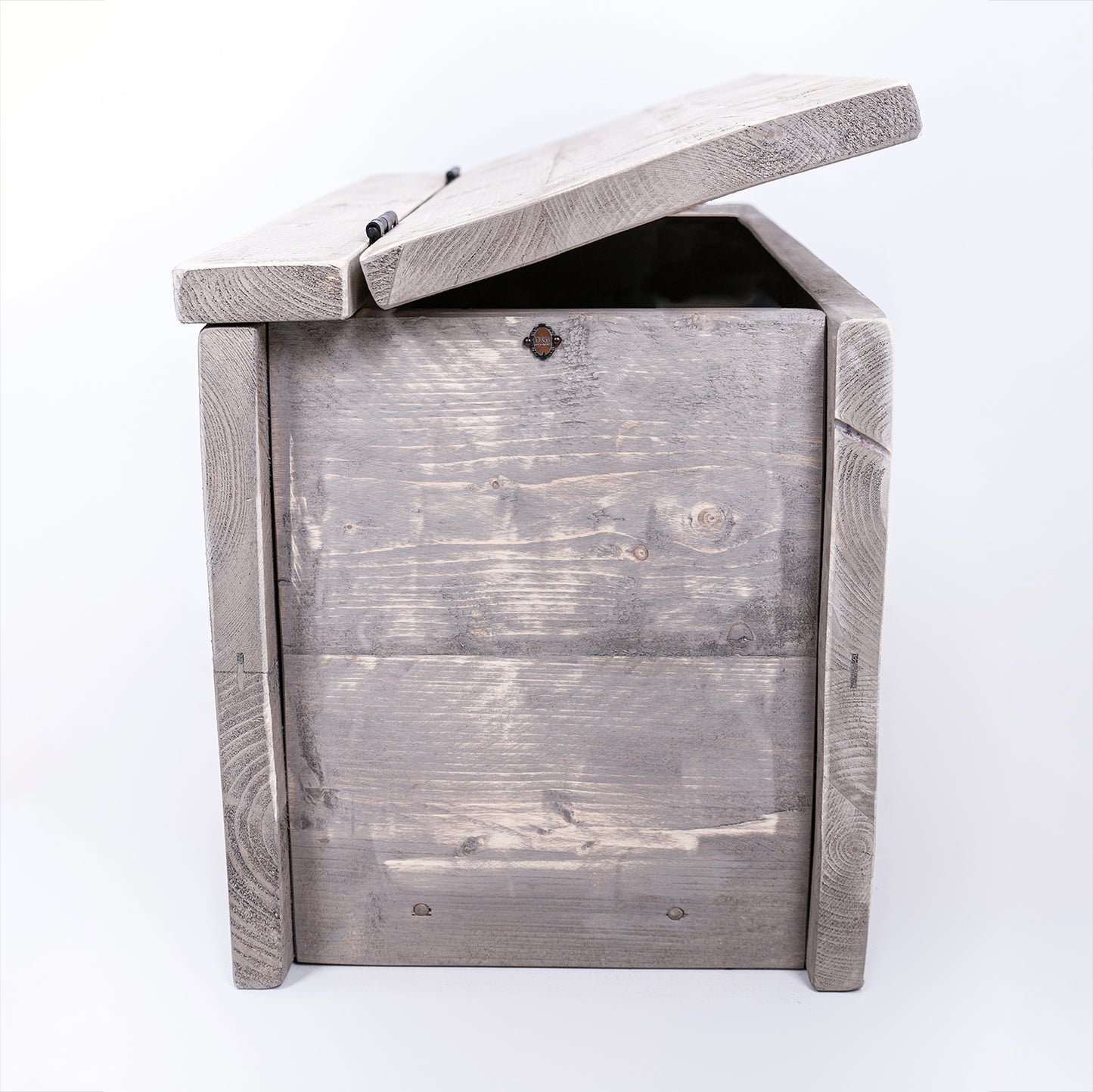 Grey Cushion Storage Bench - Wooden Clutter Box