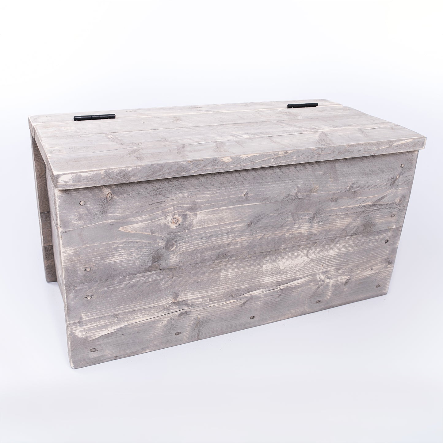 Grey Cushion Storage Bench - Wooden Clutter Box