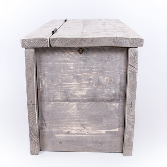 Grey Cushion Storage Bench - Wooden Clutter Box