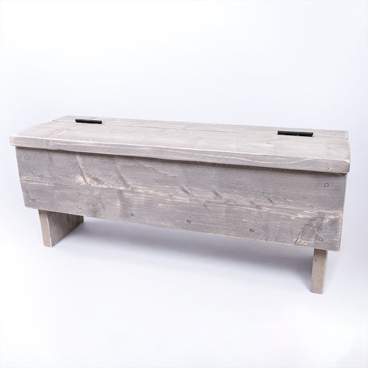 Blanket Box Seat - Traditional Wooden Storage Bench in Modern Greys