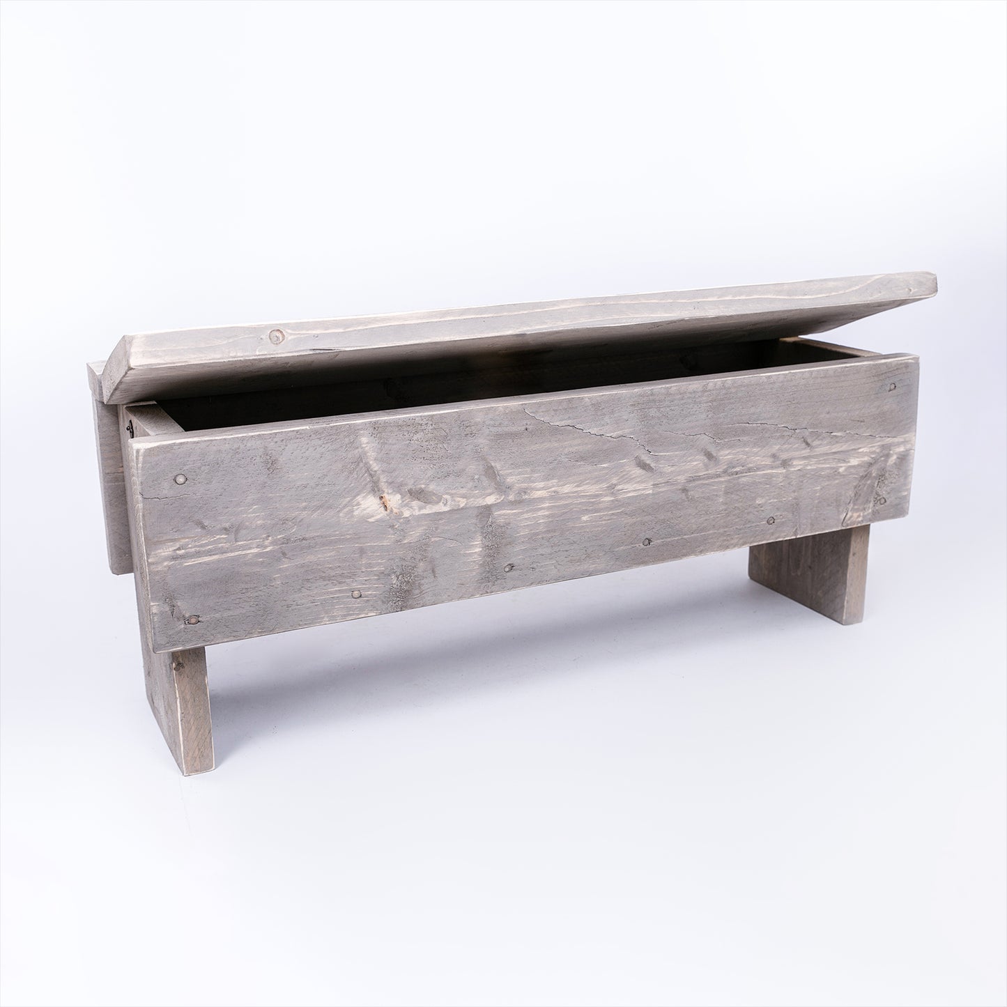 Blanket Box Seat - Traditional Wooden Storage Bench in Modern Greys