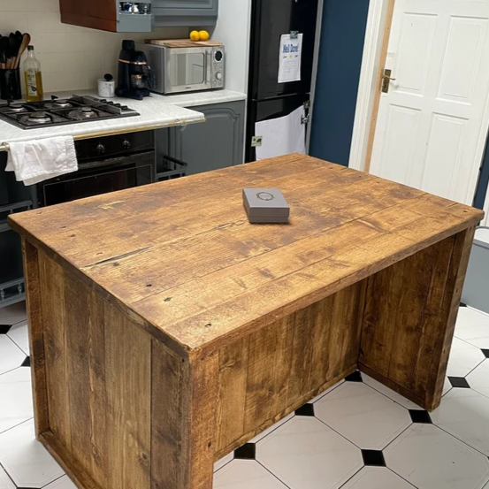 Natural Wood Kitchen Island Breakfast Bar