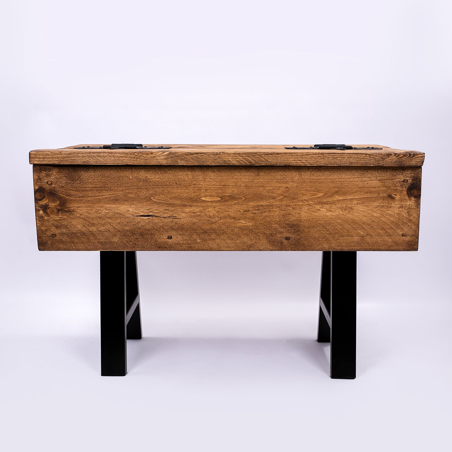 Wooden Blanket Box with Storage. Front view