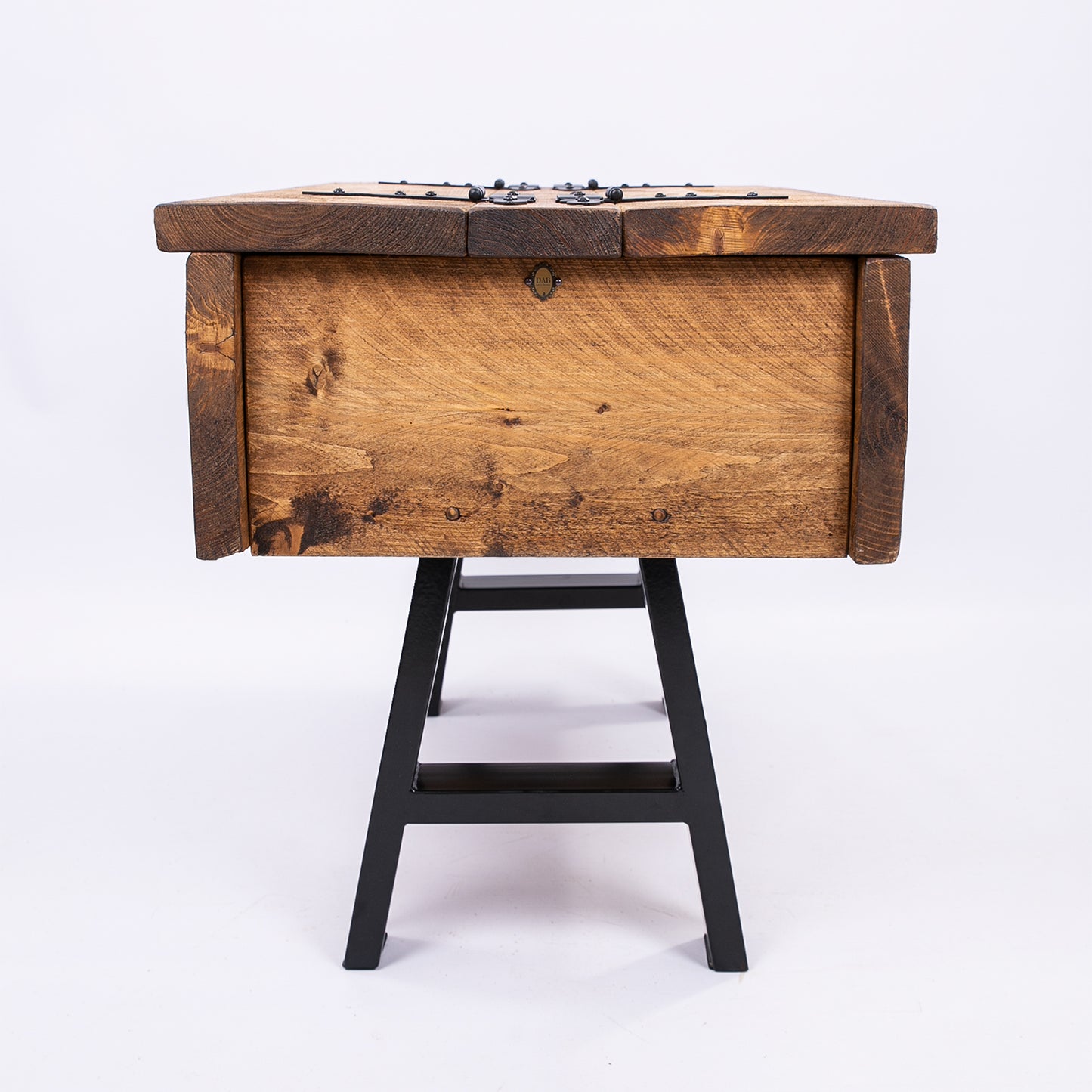 Wooden Blanket Box with Storage. Side view