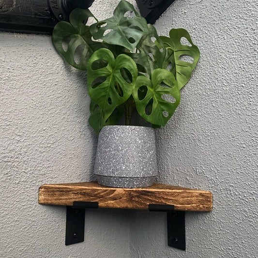 Corner Shelf with Brackets | Wooden Triangular Wall Shelves