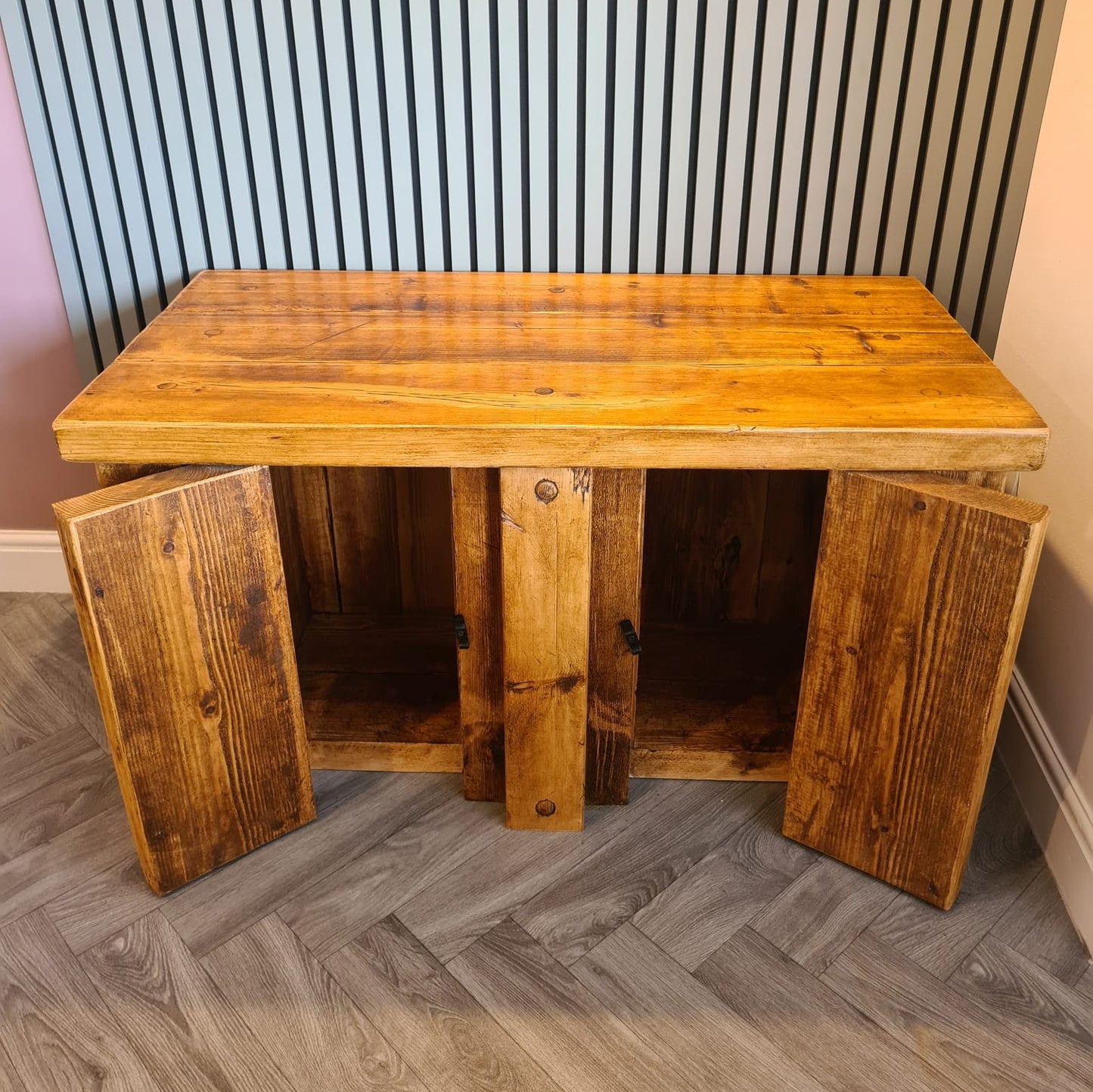 Fish Tank Stand - Redwood Aquarium Unit with Storage