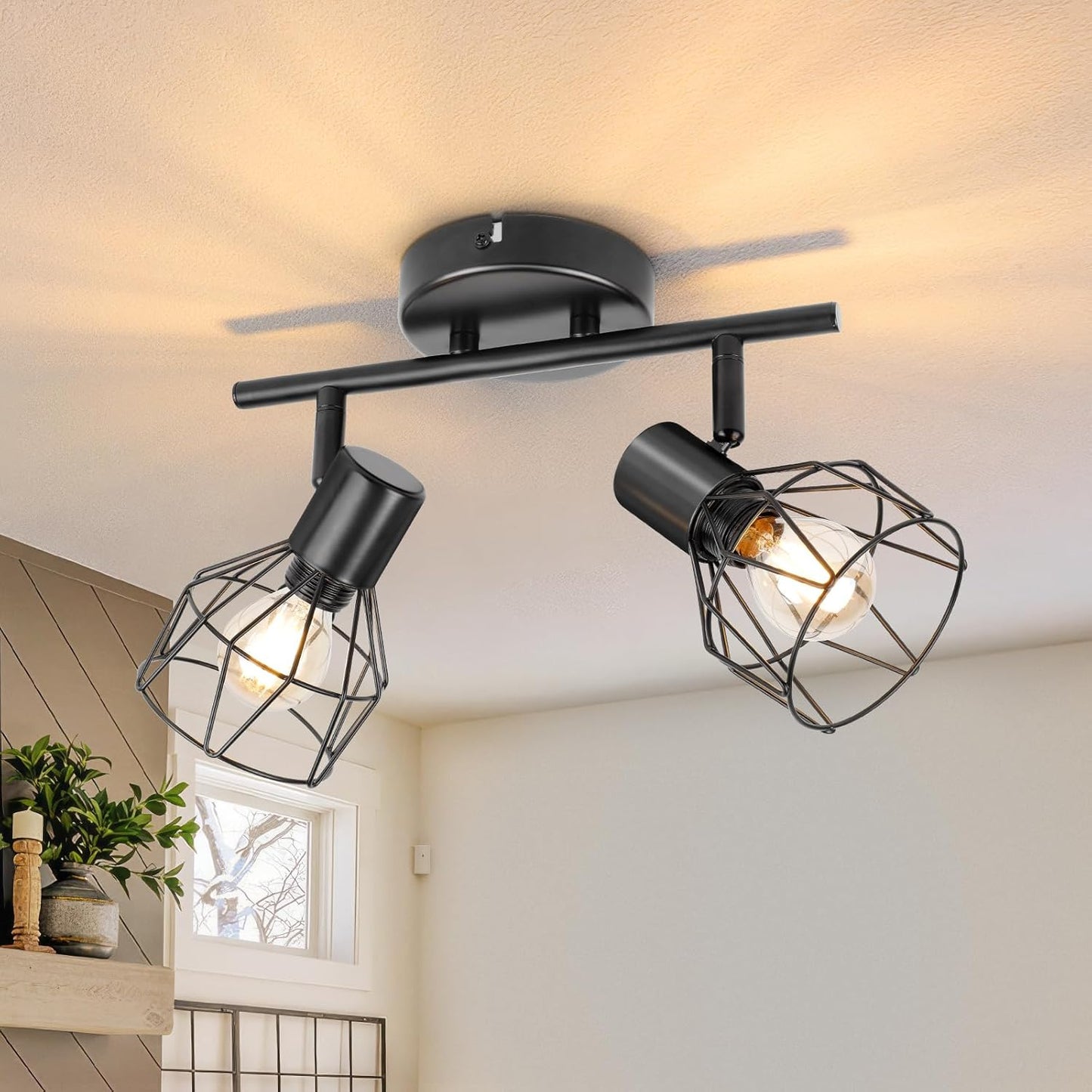 Dehobo 2-Way Ceiling Spotlight – Adjustable E14 Black Industrial Light