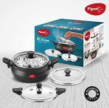 Pigeon Ceramic Outer Lid Cooker 5L Black/Transparent