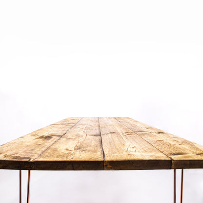 Harrow Hairpin Dining Table Set. Side view