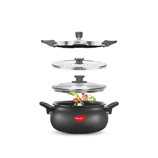 Pigeon Ceramic Outer Lid Cooker 5L Black/Transparent
