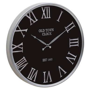 Kent Black And Silver Wall Clock