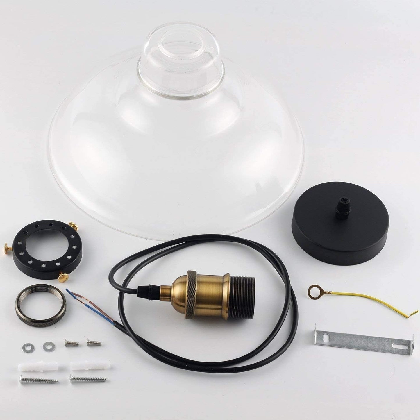 Glighone Glass Pendant Light – Retro Industrial E27 Ceiling Lamp for Kitchen