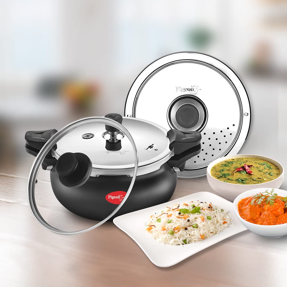 Pigeon Ceramic Outer Lid Cooker 5L Black/Transparent