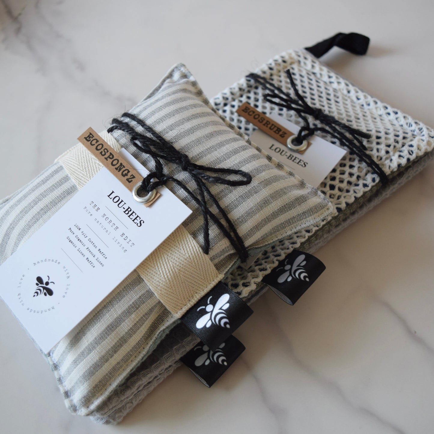 Kitchen Trio Grey Striped Linen