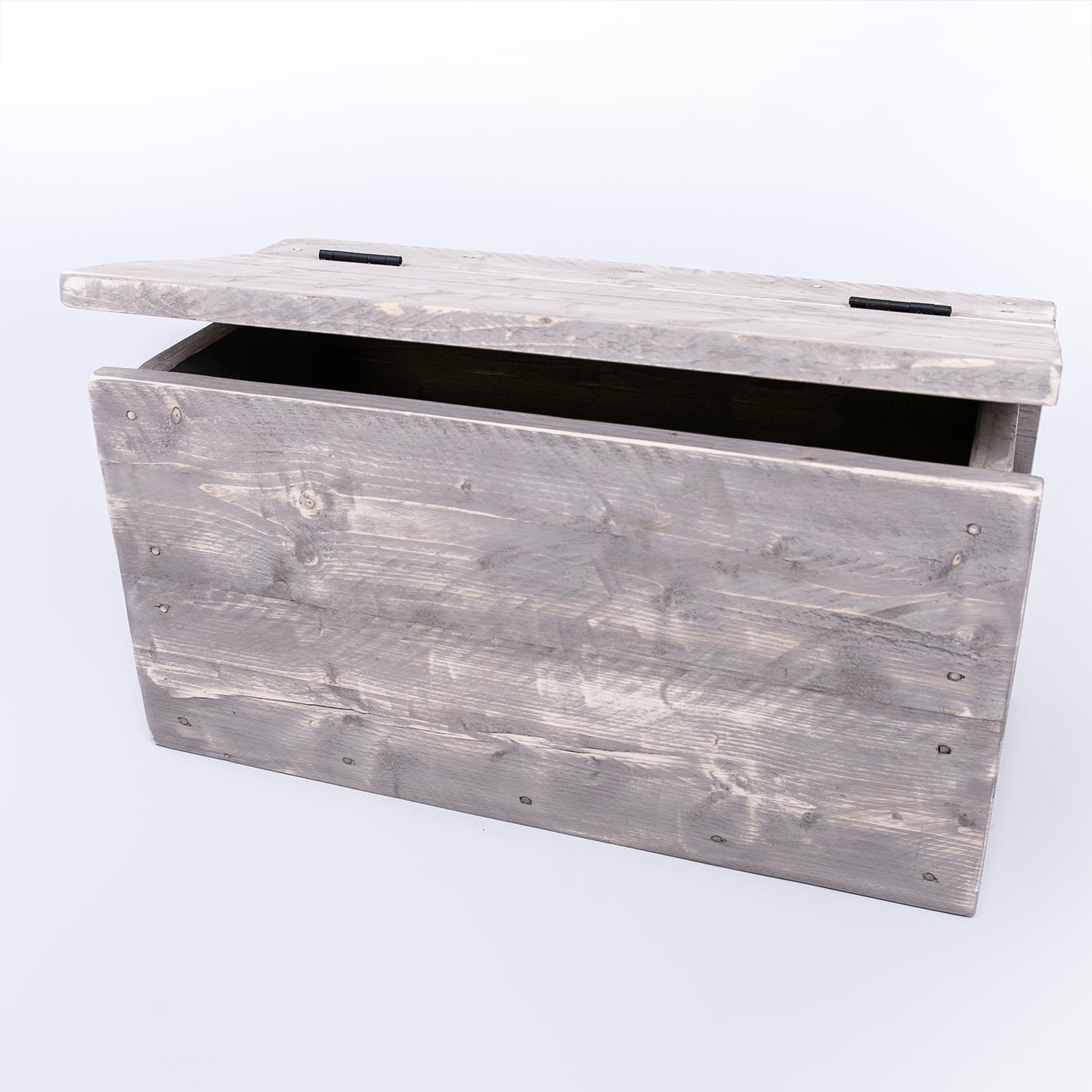 Grey Cushion Storage Bench - Wooden Clutter Box