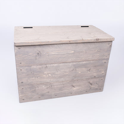 Grey Rustic Storage Chest – Vintage Toy & Blanket Box | DAB Chic Decor