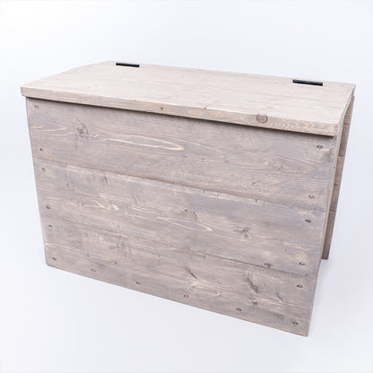 Grey Rustic Storage Chest – Vintage Toy & Blanket Box | DAB Chic Decor