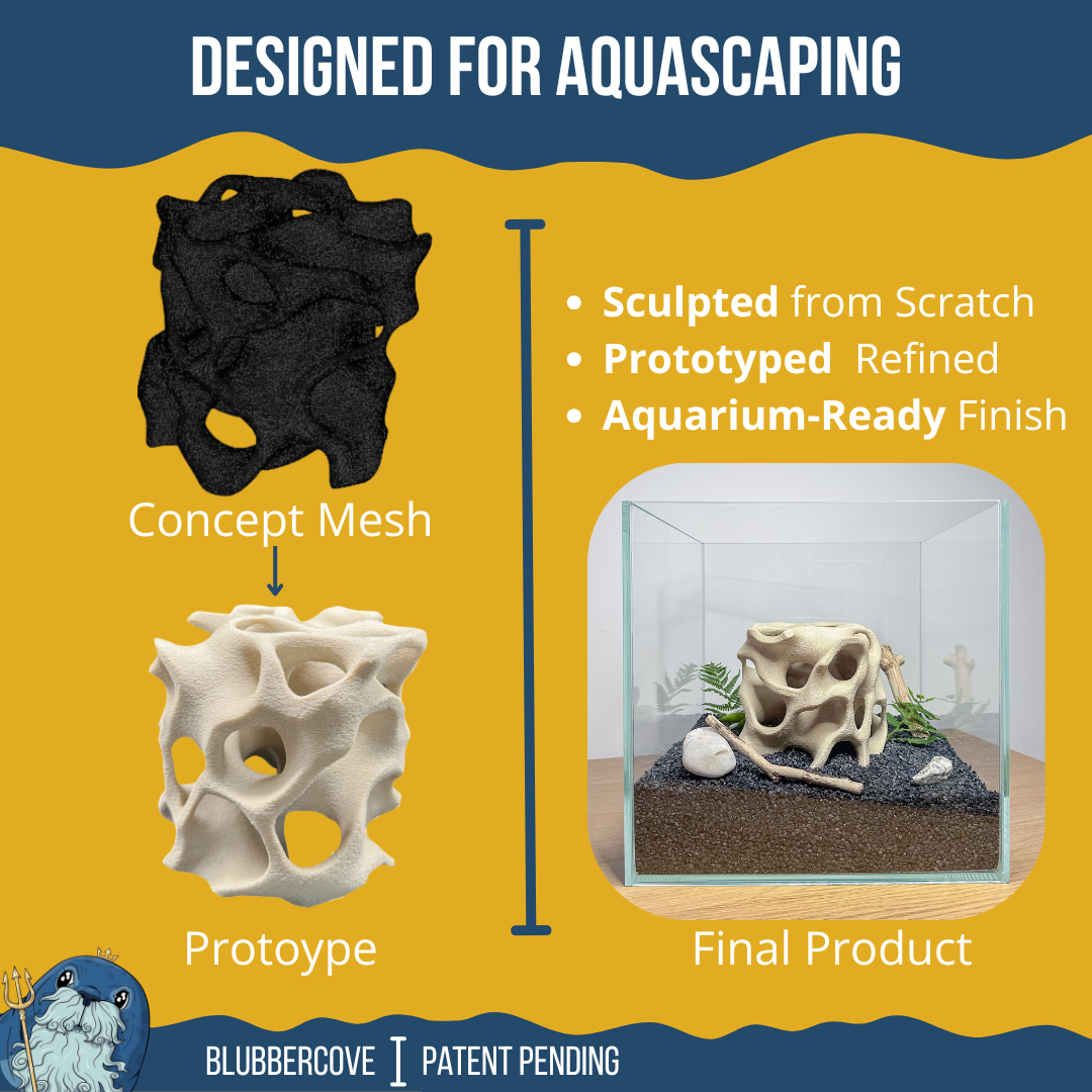 Aquarium Cave for Fish, Shrimp & Plecos – Coral-Style Shelter with 3 Hides for Corydoras, Guppies & Bottom Dwellers