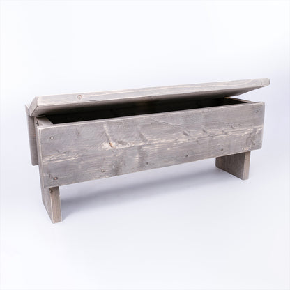 Blanket Box Seat - Traditional Wooden Storage Bench in Modern Greys