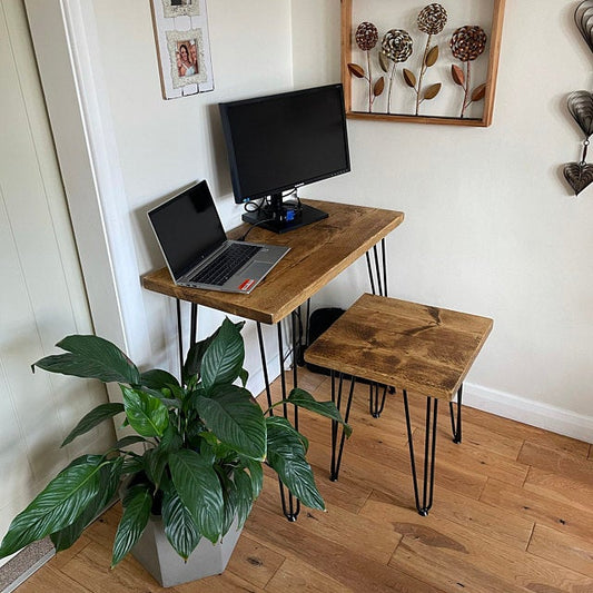 Natural Wood Desk - Remote Home Work Desk