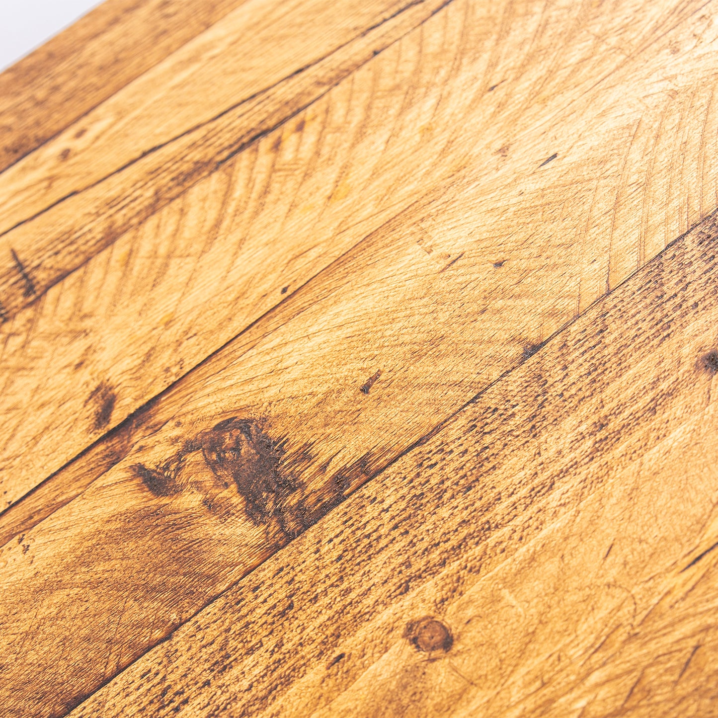 Rose gold desk. Close up of wood grain and finish