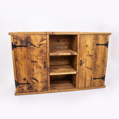 Rustic Wooden Sideboard. Wooden side unit by DAB. Full front image