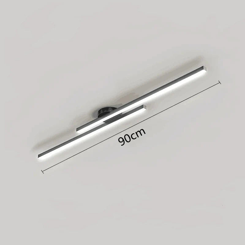 Long Aluminium LED Ceiling Light Modern Creative Design