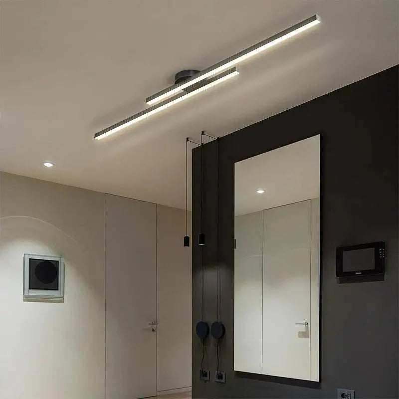 Long Aluminium LED Ceiling Light Modern Creative Design