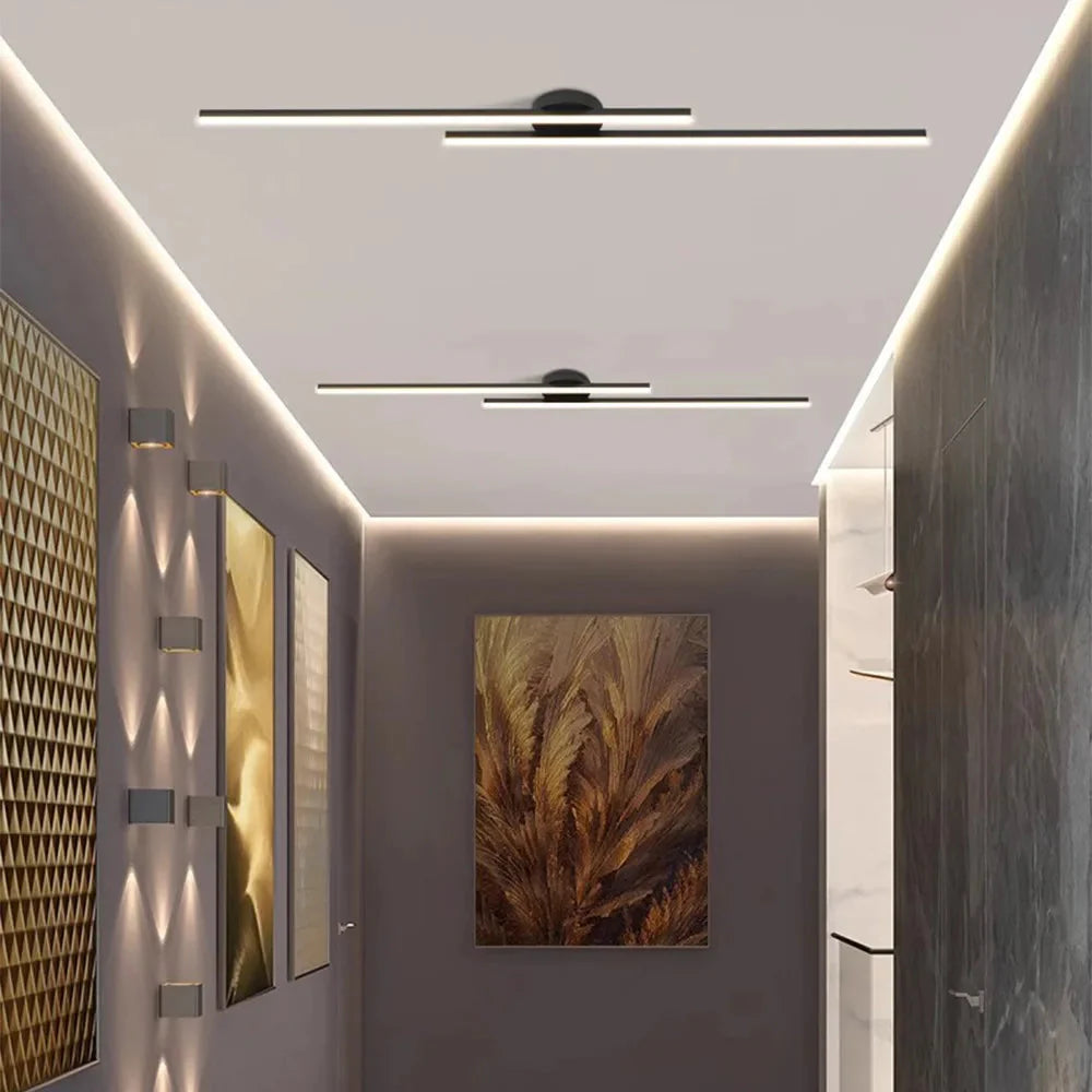 Long Aluminium LED Ceiling Light Modern Creative Design