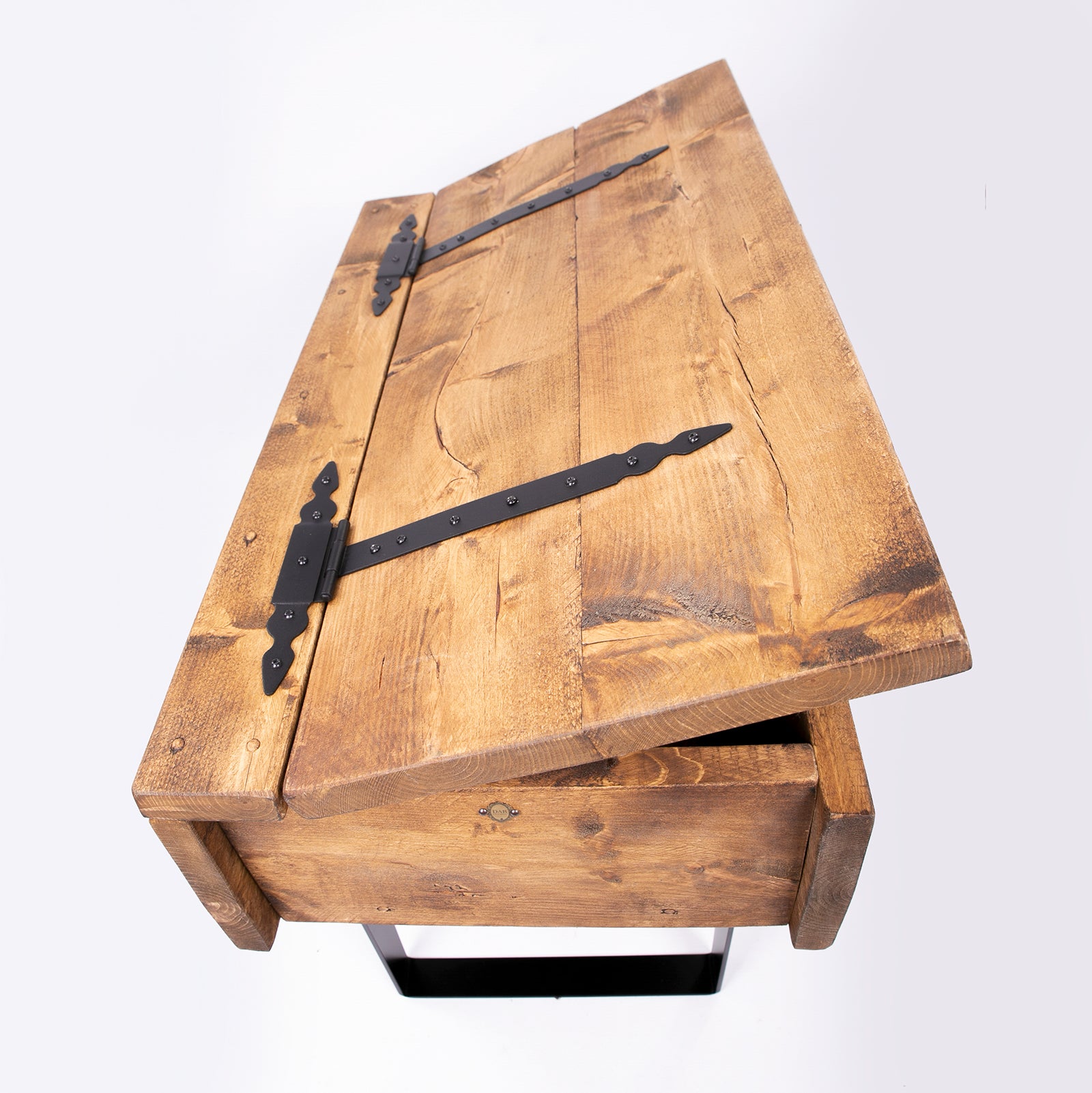 Stylish Blanket Box with Toy Storage. Side on with lid open image
