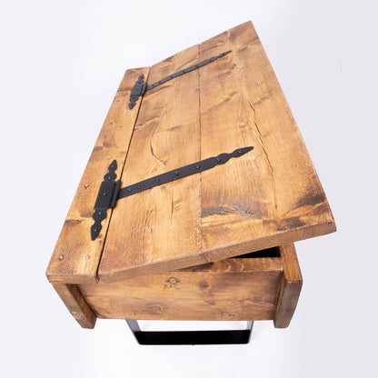 Stylish Blanket Box with Toy Storage. Side on with lid open image
