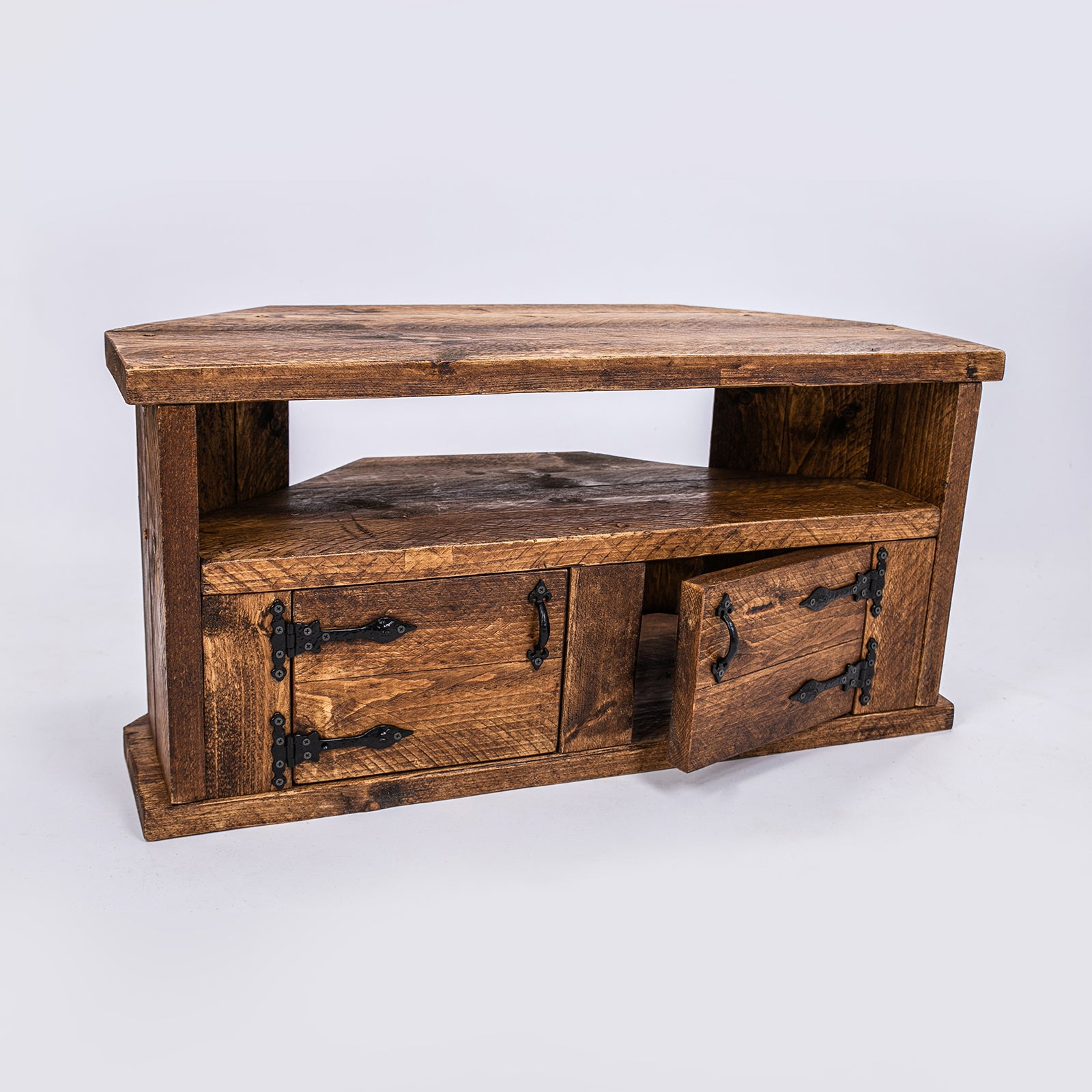 Wooden Corner TV Unit with doors