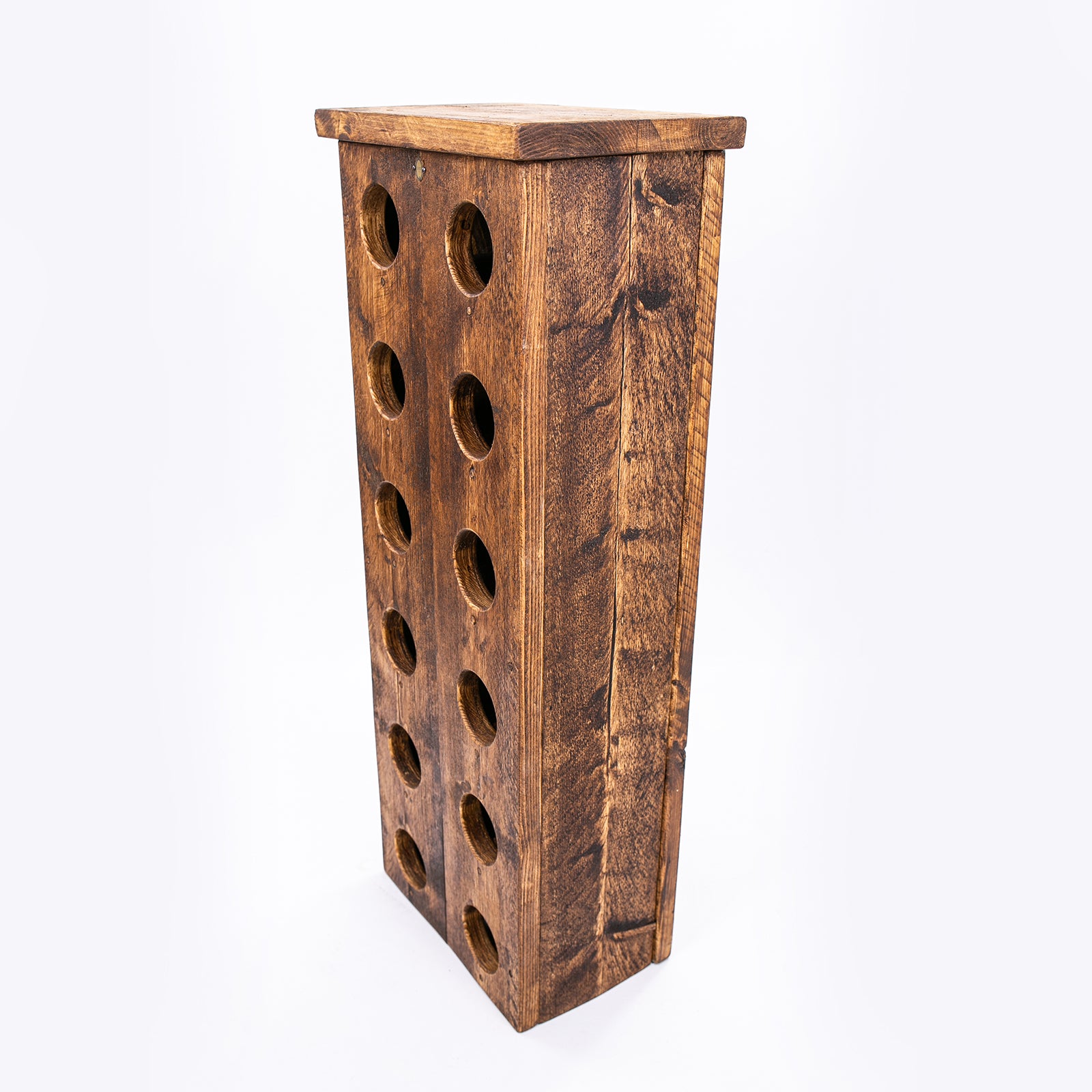 Wooden Wine Rack Stand. Corner view