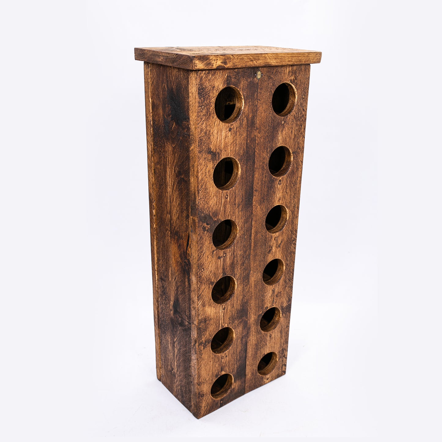 Wooden Wine Rack Stand. Corner angle view