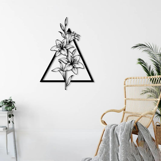 Lilies Metal Wall Art | Decorative Floral Wall Sculpture for Home