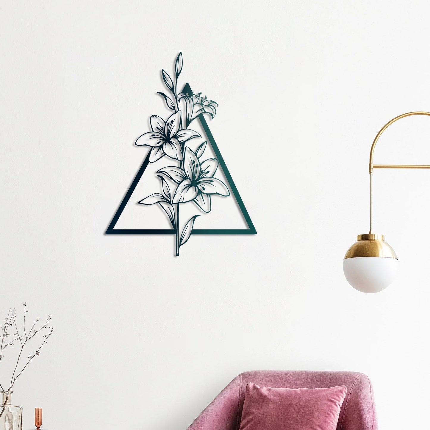 Lilies Metal Wall Art | Decorative Floral Wall Sculpture for Home