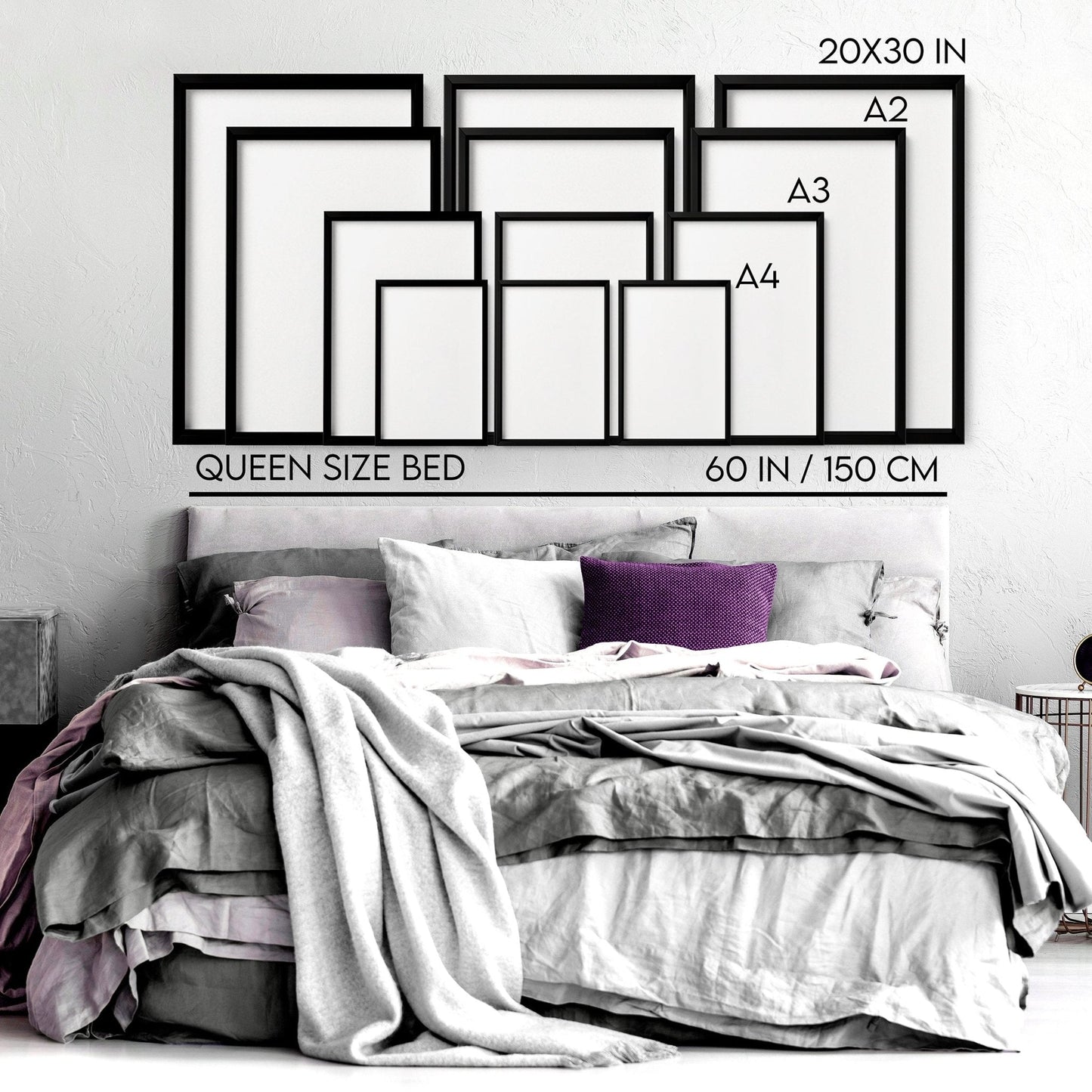 Big Pictures For Bedroom | Set of 3 Minimalist Wall art Prints