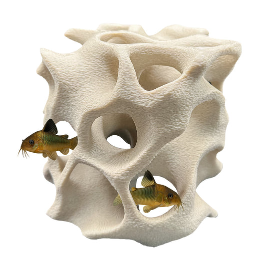Aquarium Cave for Fish, Shrimp & Plecos – Coral-Style Shelter with 3 Hides for Corydoras, Guppies & Bottom Dwellers