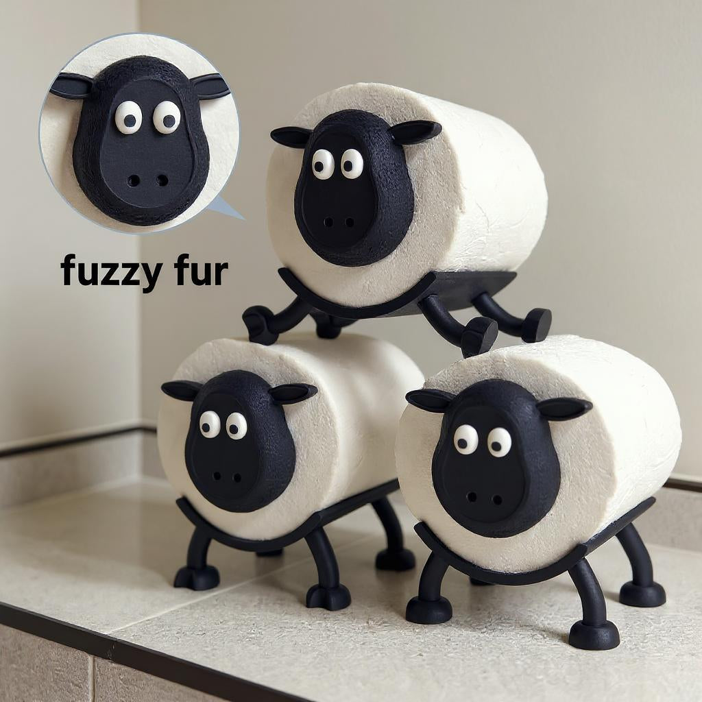 The Trio Sheep Toilet Roll Holder – Funny 3D Printed Bathroom Décor | Made in UK |