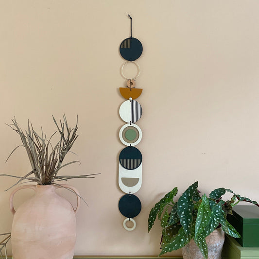 Longer Wall Art - Geometric Artwork - Minimal Home Decor - New Home Trend - Slim Centre Piece Art - Thin Wall Tapestry - Wood Art