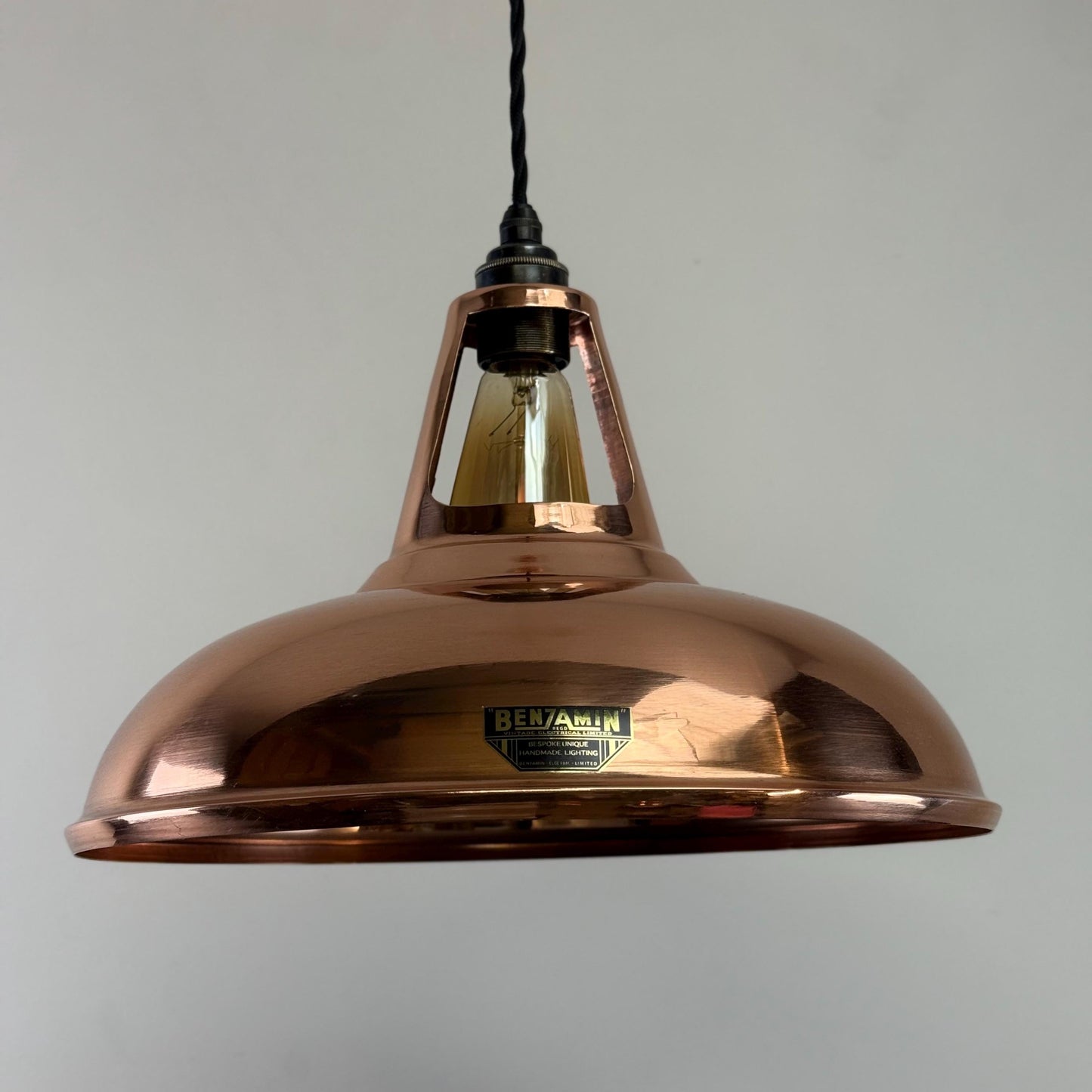 Cawston XL - Genuine Solid Copper Slotted Lampshade Pendant Set Light - 14 Inch