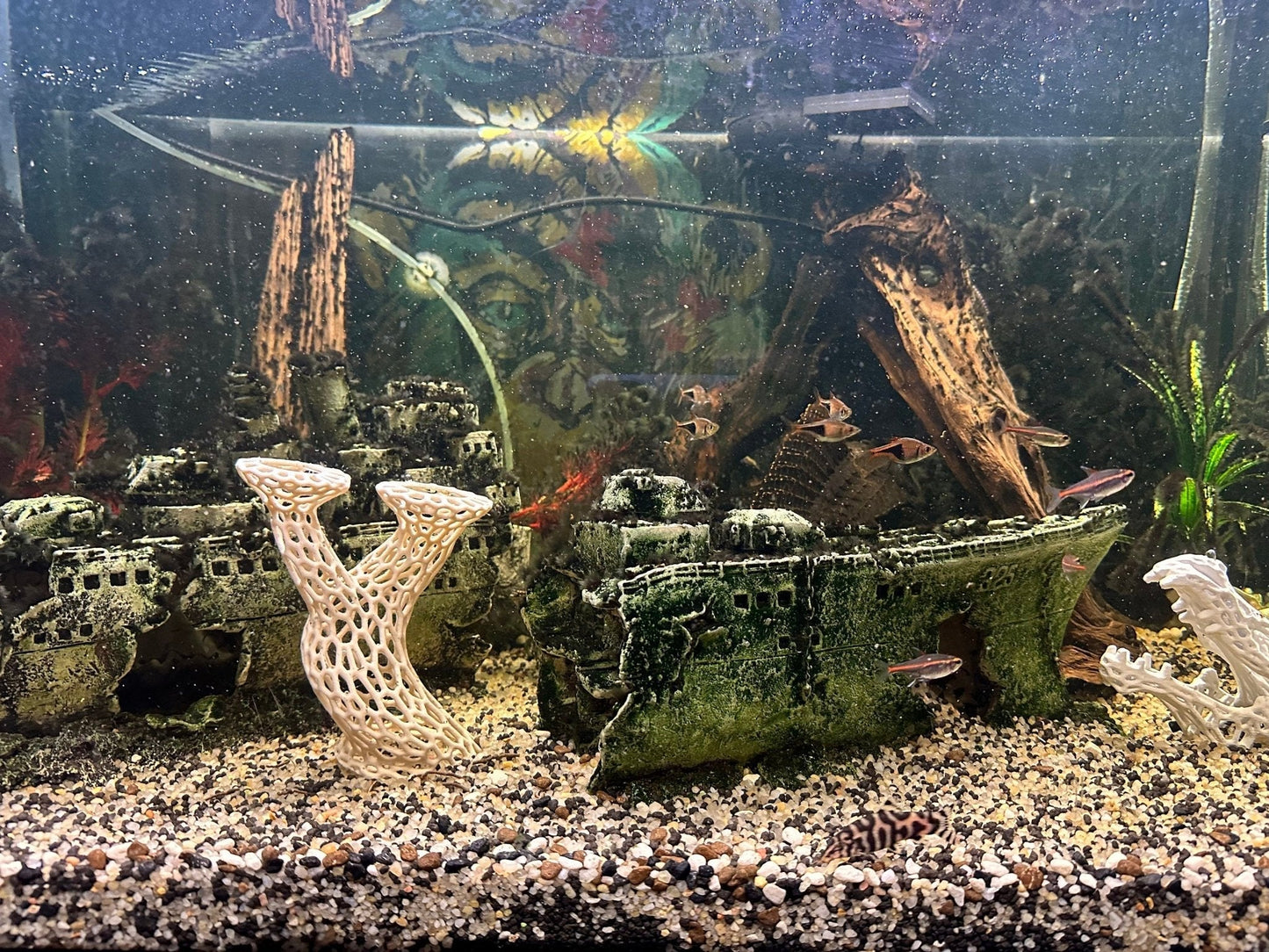 Moss and Plant Shelter for Aquariums in a Bonsai Tree Style