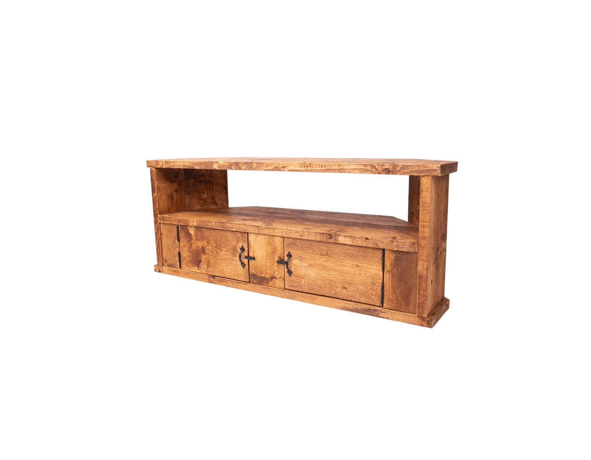 Rustic TV Stand - Bespoke Wooden Corner TV Unit | 80cm - 140cm | Any Finish