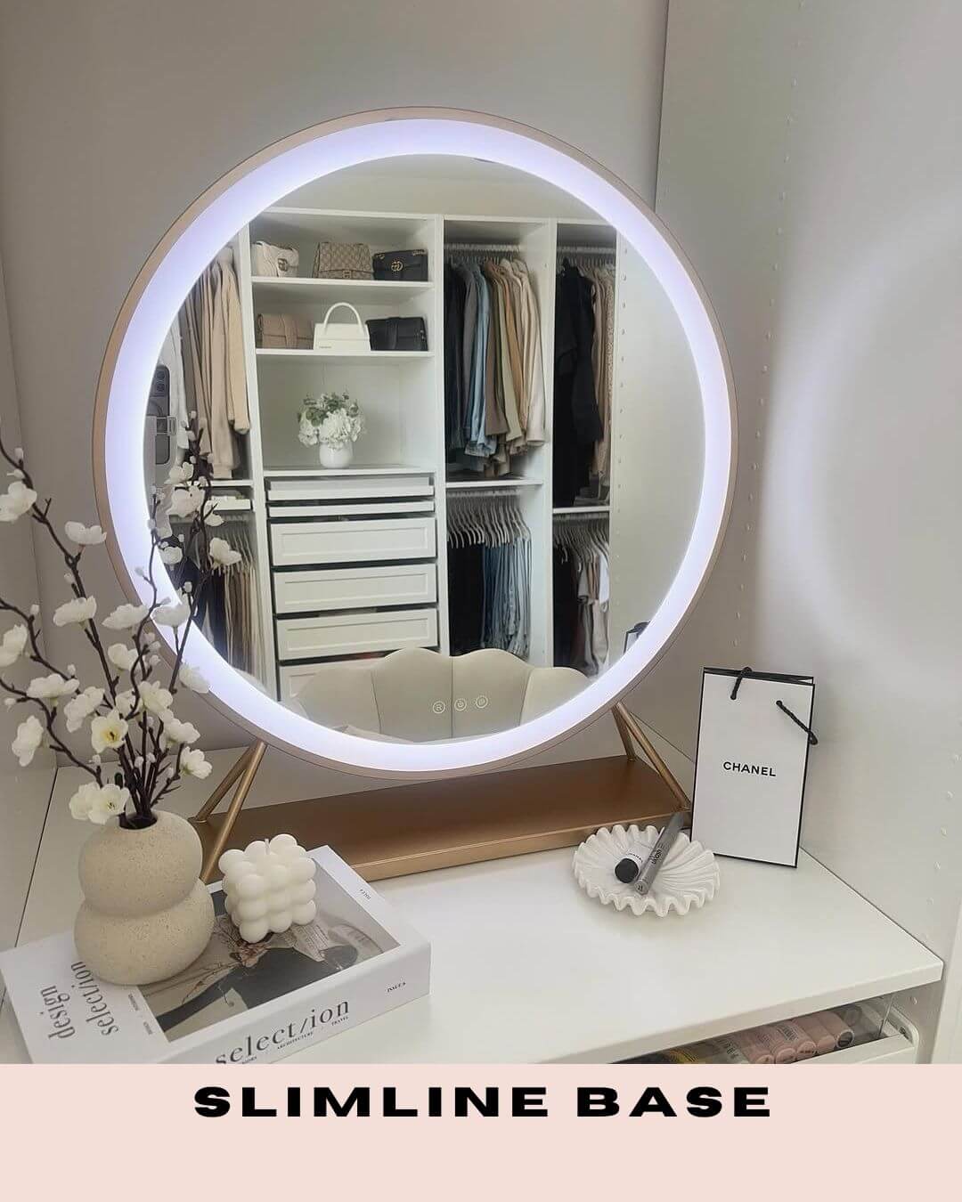 Pre Order End June Anne Round Hollywood Mirror Gold 60x67CM