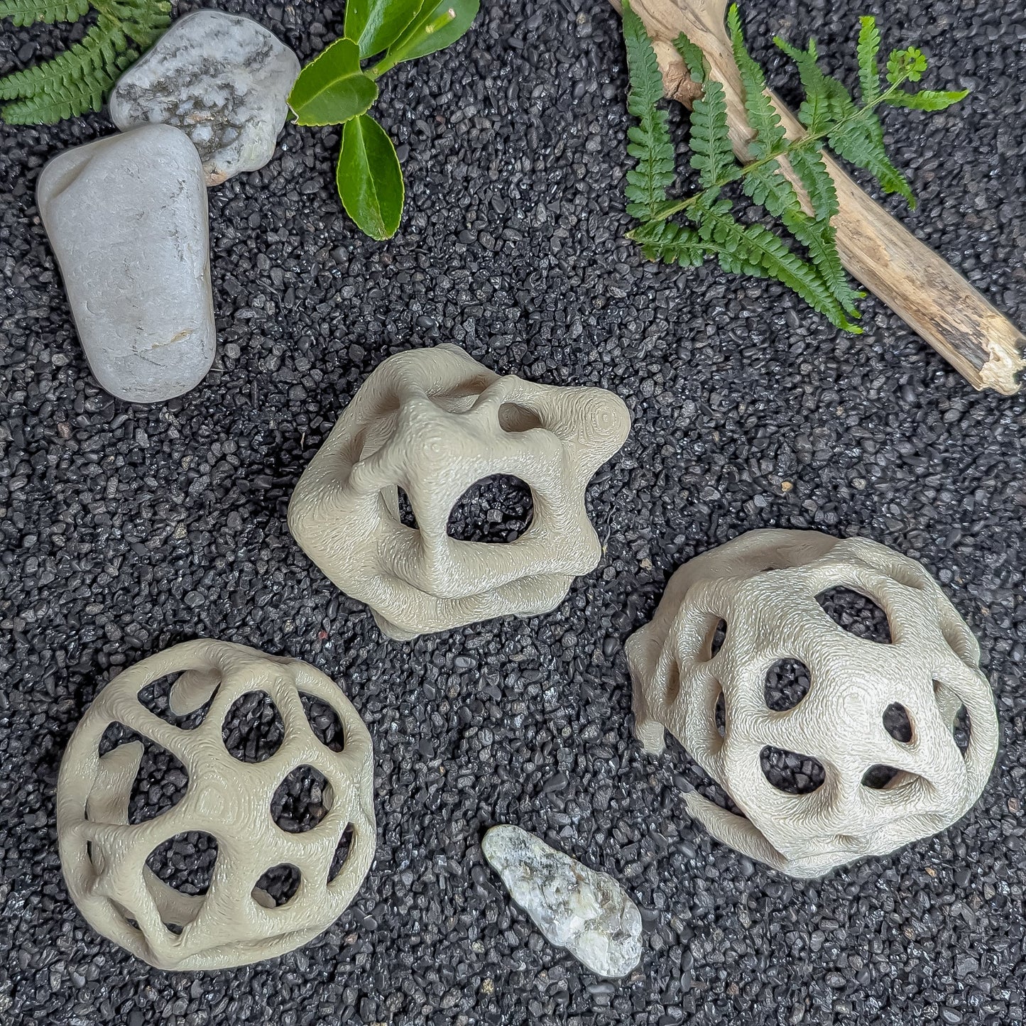 Aquarium Caves Set of 3 – Natural Aquascape Decor for Shrimp, Betta & Nano Fish